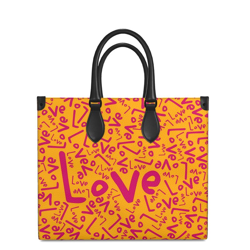 Orange/Pink Love Shopping Tote