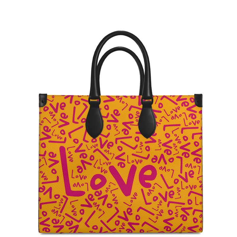 Orange/Pink Love Shopping Tote